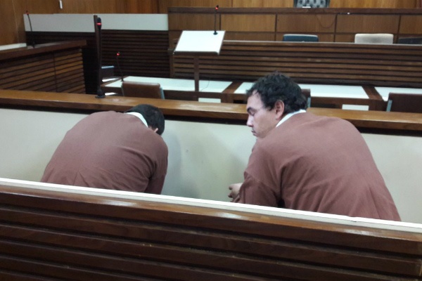 Coffin case duo in the high court sitting in the Middelburg Magistrate's Court. (Jeanette Chabalala, News24)