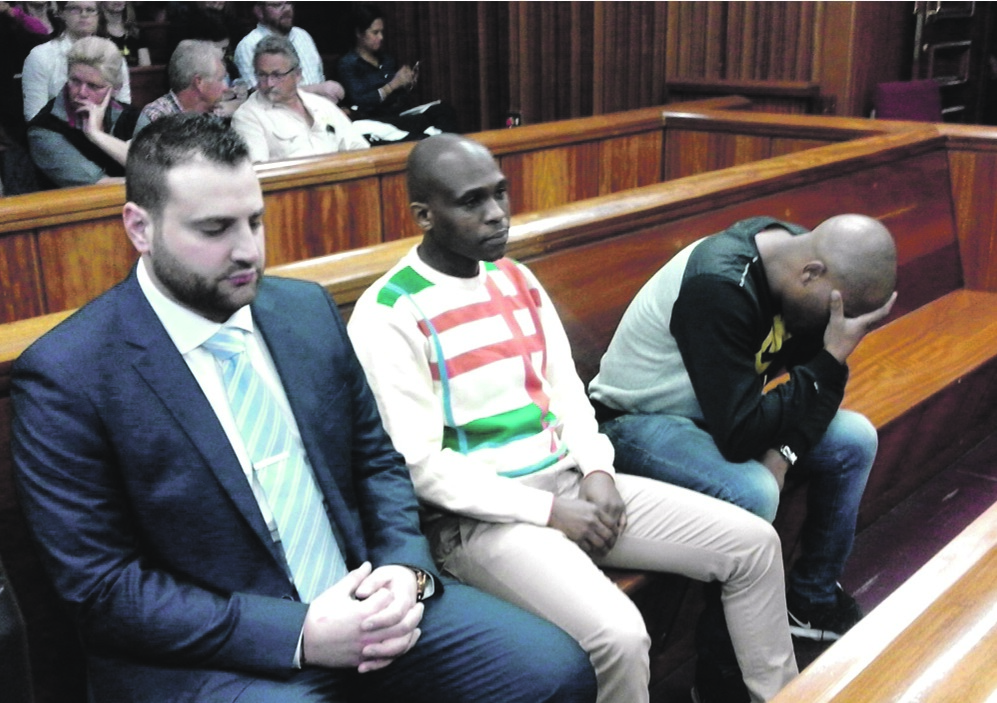 Christopher Panayiotou and his co-accused Sinethemba Nenemba and Zolani Sibeko in court yesterday.  Photo by luvuyo Mehlwana 