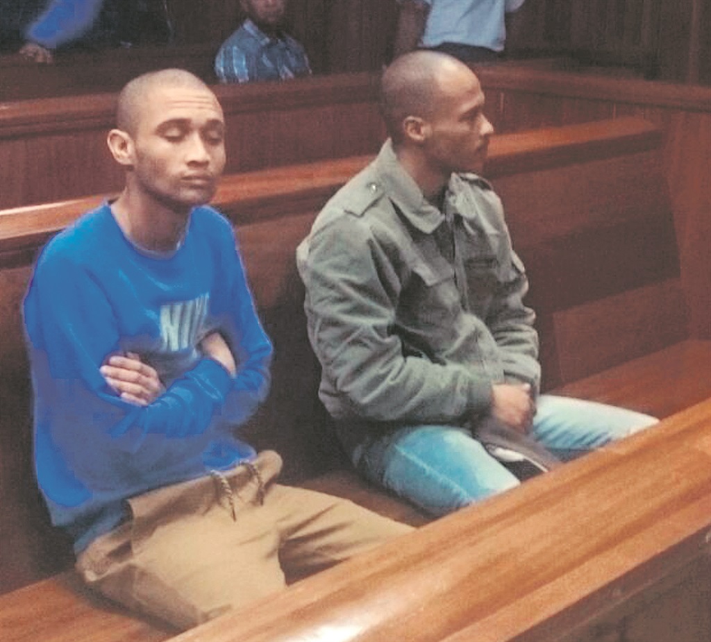 Jody Williams (left) and Jason Jacobs during sentencing in the Port Elizabeth High Court on Friday.         Photo by SAPS 