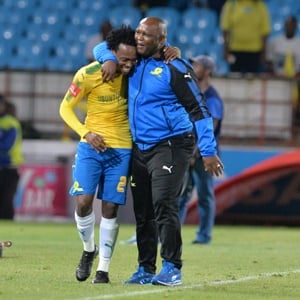 Percy Tau and Pitso Mosimane (Gallo Images)