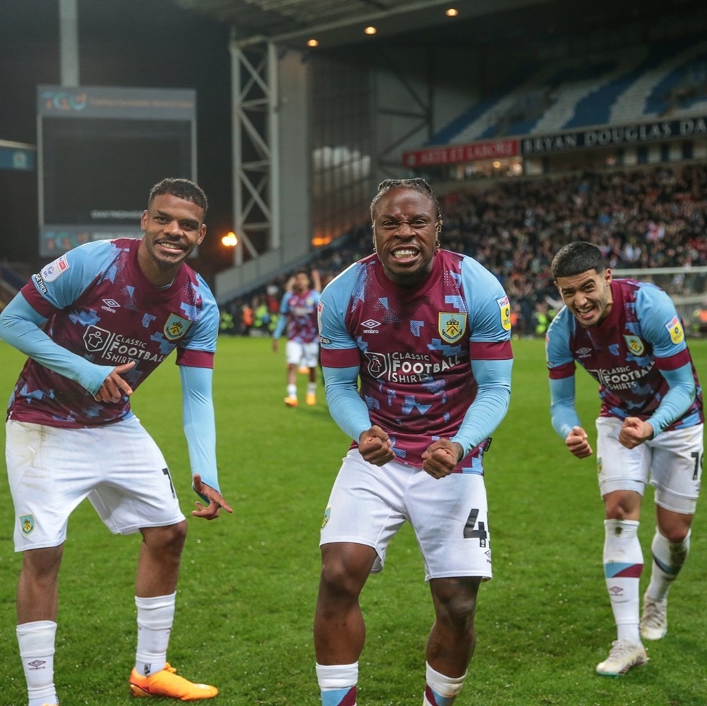 Lyle Foster and his Burnley teammates celebrated wildly as they clinched the English Championship title in a win over Burnley.