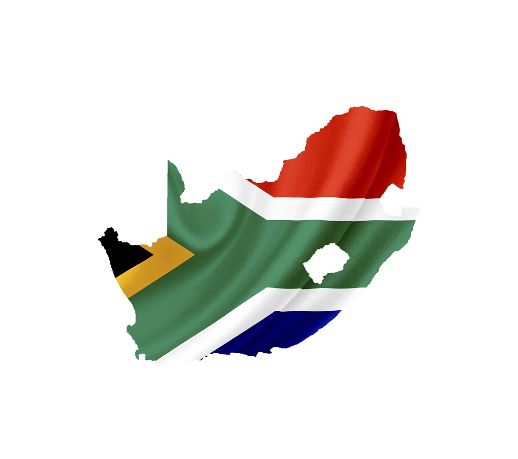  Map of South Africa in the colours of the flag. PHOTO:  