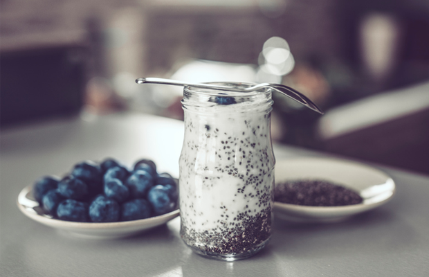 Chia seeds and berry