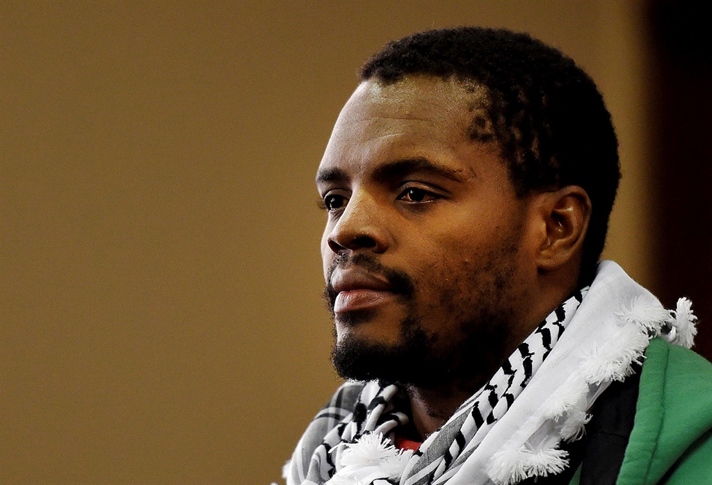 Student leader Mcebo Dlamini appears in a Johannesburg court on Wednesday. Picture: AP 