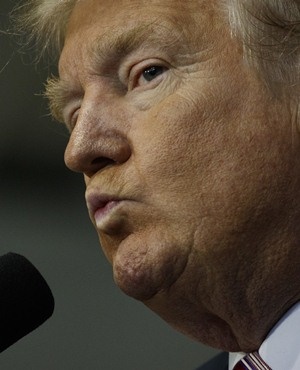 Republican presidential candidate Donald Trump speaks during a campaign rally in Delaware. (Evan Vucci, AP)