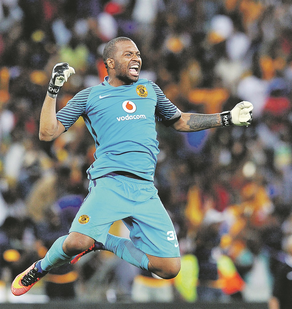 JUMPING FOR JOY Derby veteran Itumeleng Khune has kept four clean sheets so far in the league                                  Picture: BackpagePix 