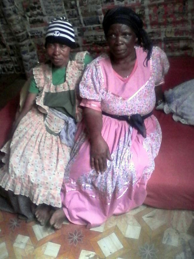 From left: Sisters Nosmanga and Ruth Khota are mourning their brother Ntsizi’s death.