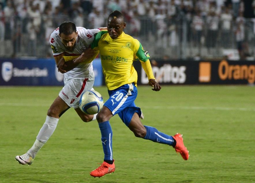 Khama Billiat of Mamelodi Sundowns and Ahmed Mohamed Abdalla El-Sayed Nouh of Zamalek in action. Picture: Gallo Images