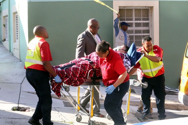 ANC member Rosie Daamins passed out during the scuffle and was taken to hospital. Picture: Eugene Coetzee/The Herald