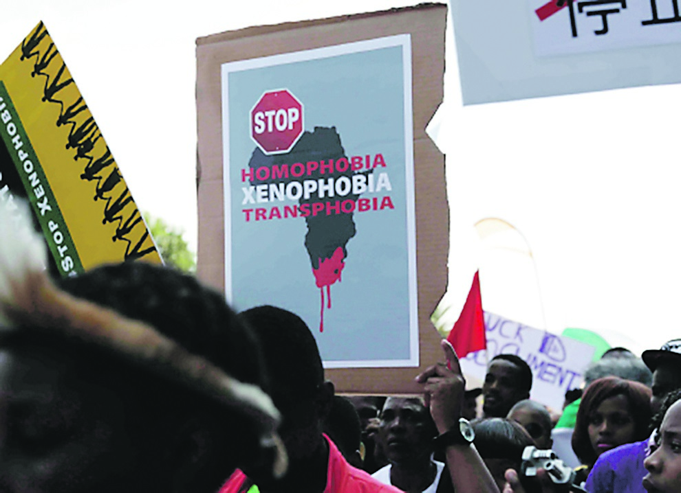 A poster displayed during a march against xenophobia in Johannesburg in 2015. Picture: Iranti-org 