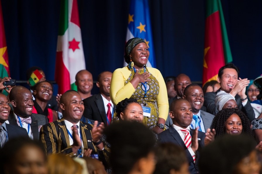  2015 Mandela Washington Fellows during the summit with President Barack Obama. Picture: The Young African Leaders initiative 