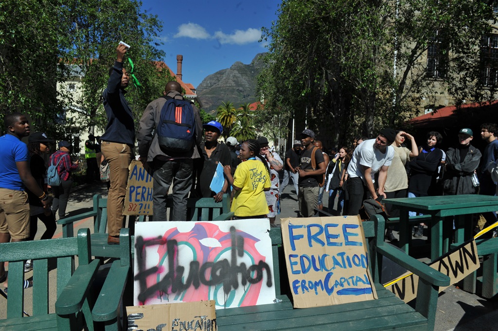  Student protests at UCT.  Picture: Lulama Zenzile 