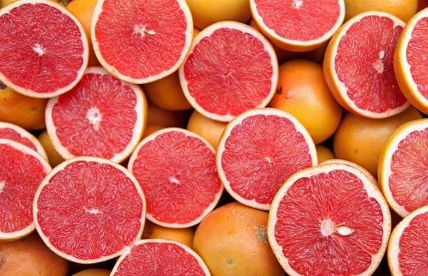 close up of grapefruits