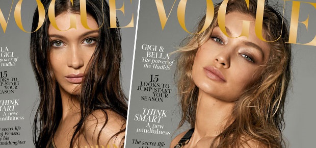 Bella and Gigi Hadid on the cover of British Vogue. (Cover: British Vogue/Steven Meisel)