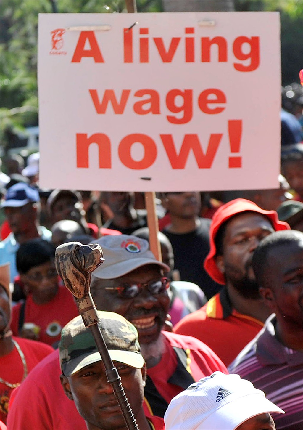 Fight for a living The Food and Allied Workers Union peacefully marched to the head office of Tiger Brands in Bryanston today, before handing a memorandum citing demands, which include increasing the wage increment to 9%. Picture: Khaya Ngwenya 