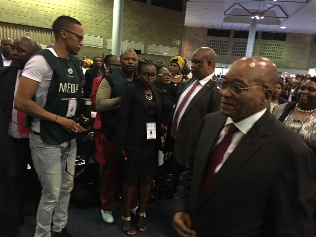 President Jacob Zuma enters the chamber to address the National Council of Provinces in East London. Picture: Msindisi Fengu 