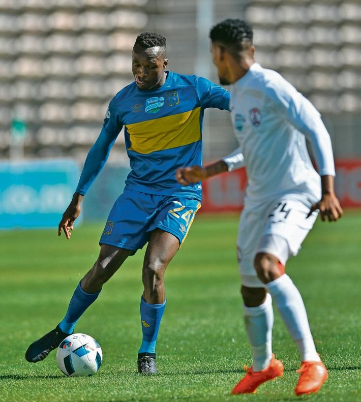 Sibusiso Masina of Cape Town City FC during the Telkom Knockout semi-final match between Cape Town City FC and Free State Stars.