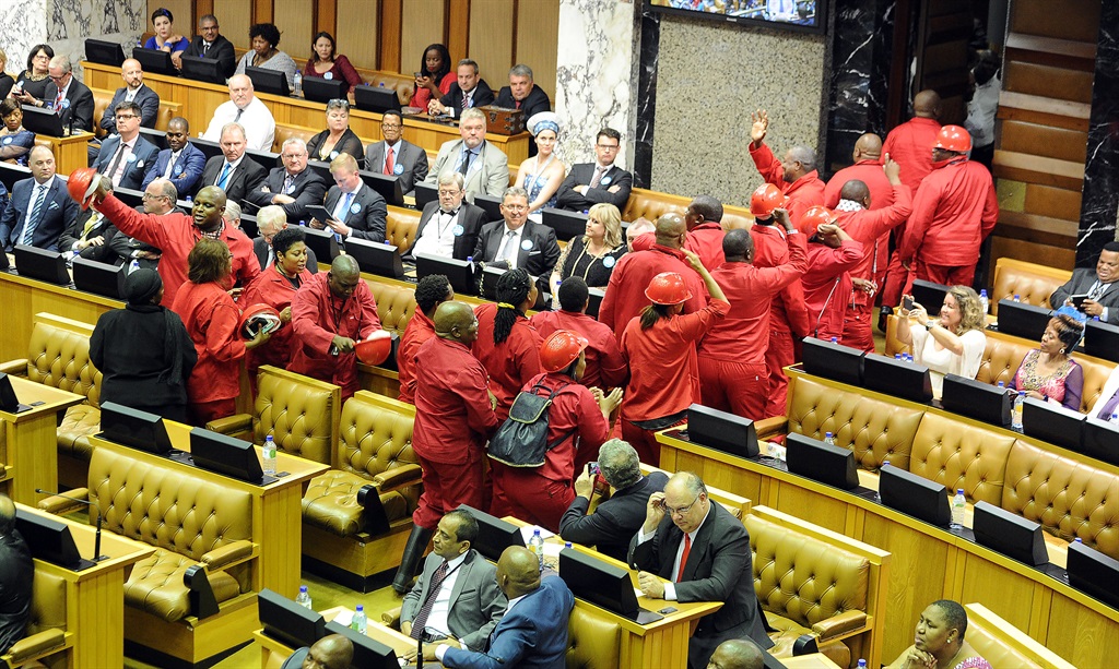 Past state of the nation addresses were chaotic. Parliament hoped to avoid a repeat of the chaos, and said that was why the 2018 speech had been postponed. Picture: Nasief Manie
