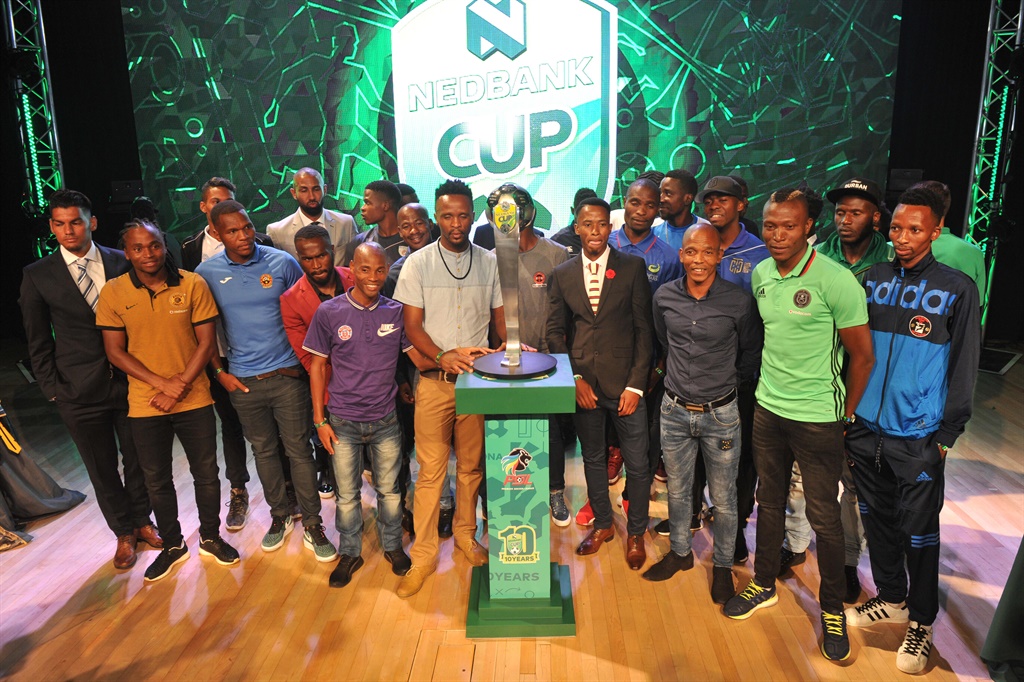 PSL Players during the Nedbank Cup 2017 Launch and draw at Nedbank Offices on February 02, 2017 in Johannesburg, South Africa. 