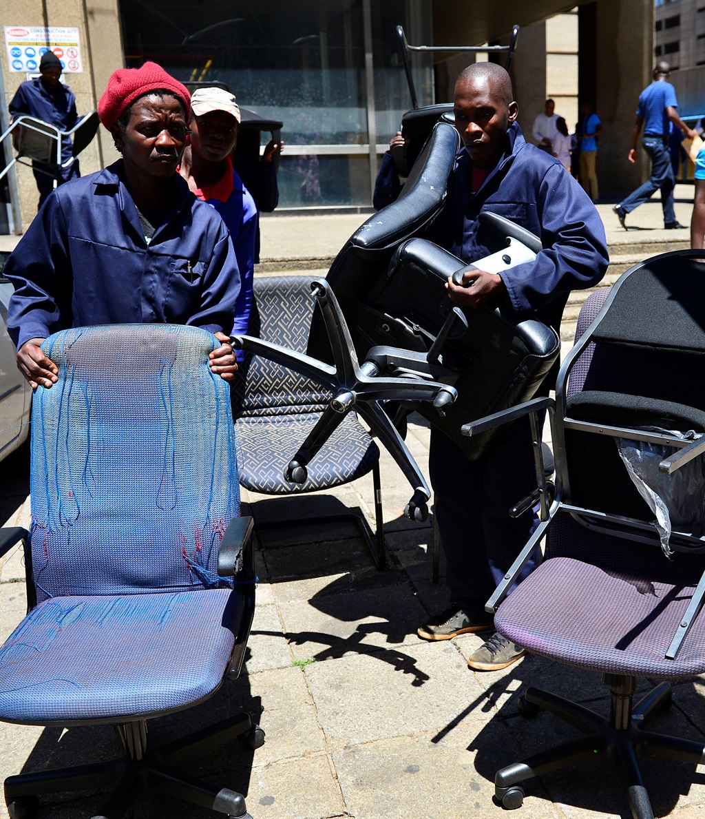 The Human Settlements offices in the CBD had furniture removed by Red Ants because they failed to pay their bill. Photo by Themba Makofane 