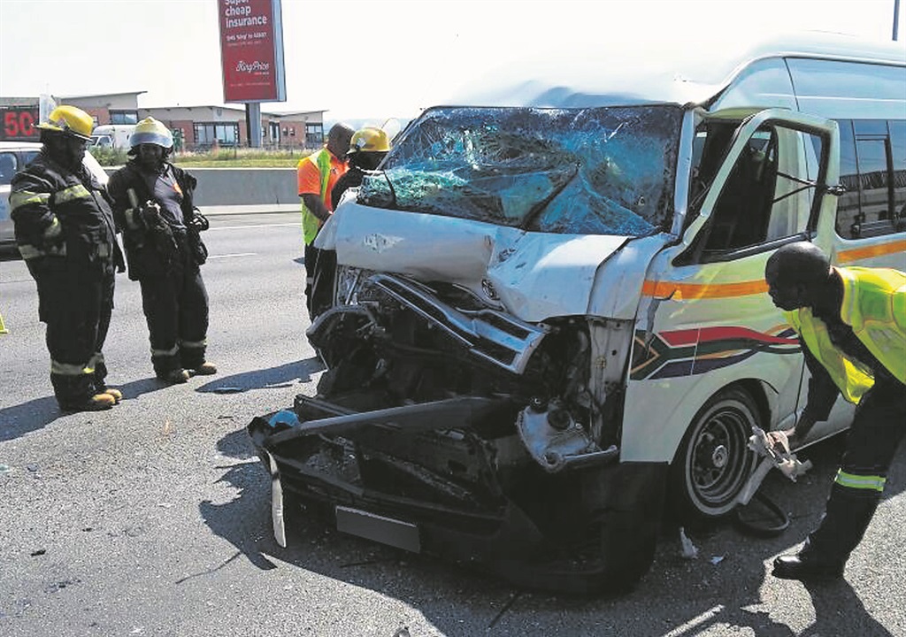 Twelve people were injured after a taxi rear-ended a delivery vehicle on the N1 south-bound after the Rivonia off-ramp in Joburg. 
