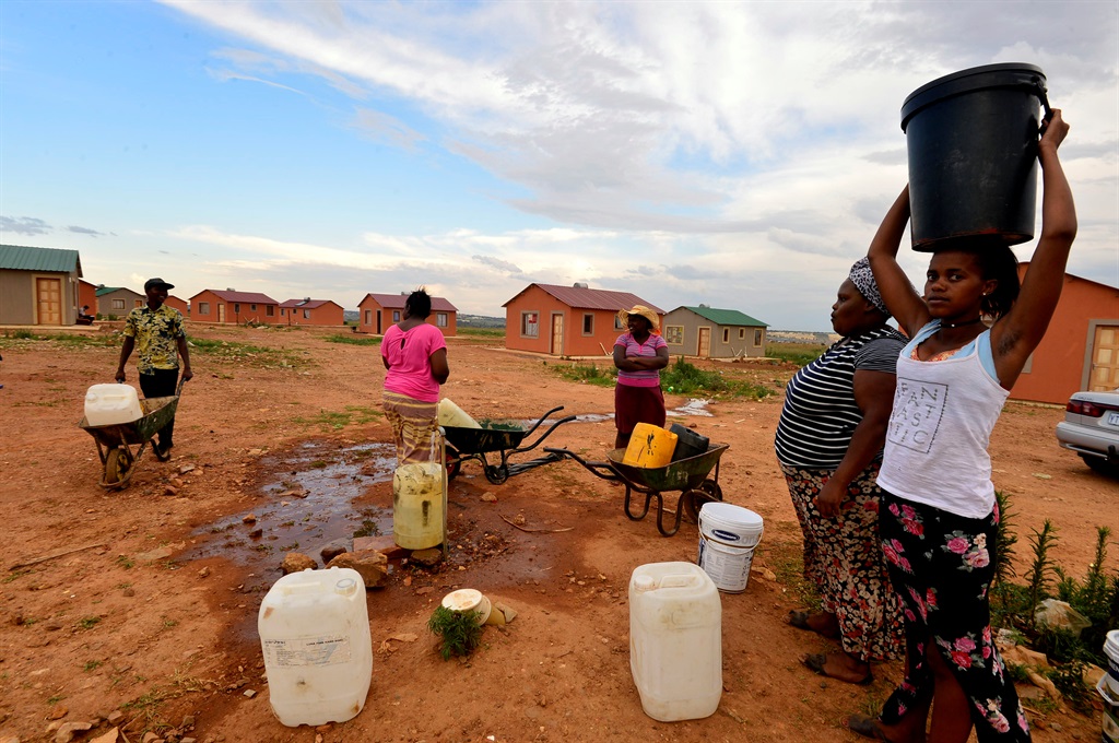 Resisents of Tshepisong in the west rand are not happy by the fact that they have being without water for more than two months..Photo by Lucky Morajane Photo by   