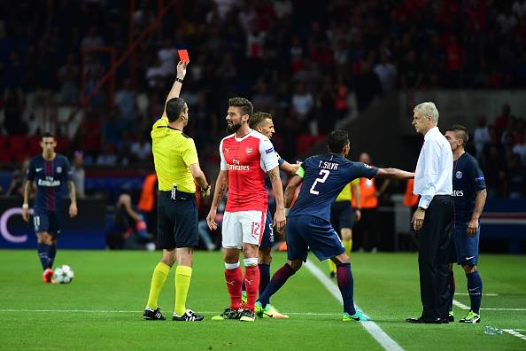 Olivier Giroud Slams Paris Saint Germain Star After Seeing Red Soccer