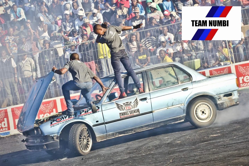 Samkeliso “Sam Sam” Thubane and his partner XXXX performing one of their many stunts during the competition