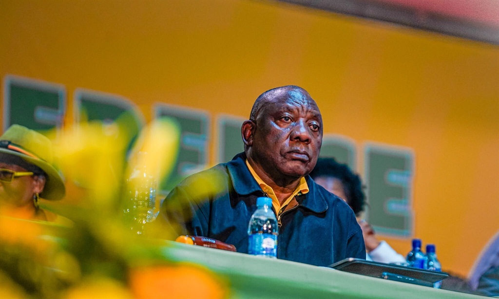 Cyril Ramaphosa at the ANC's 55th national elective conference in Johannesburg on 17 December 2022.