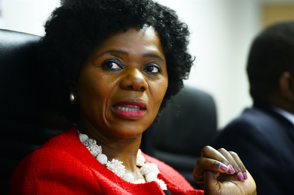  Thuli Madonsela during her last media briefing as the Public Protector. Picture: Leon Sadiki/City Press 