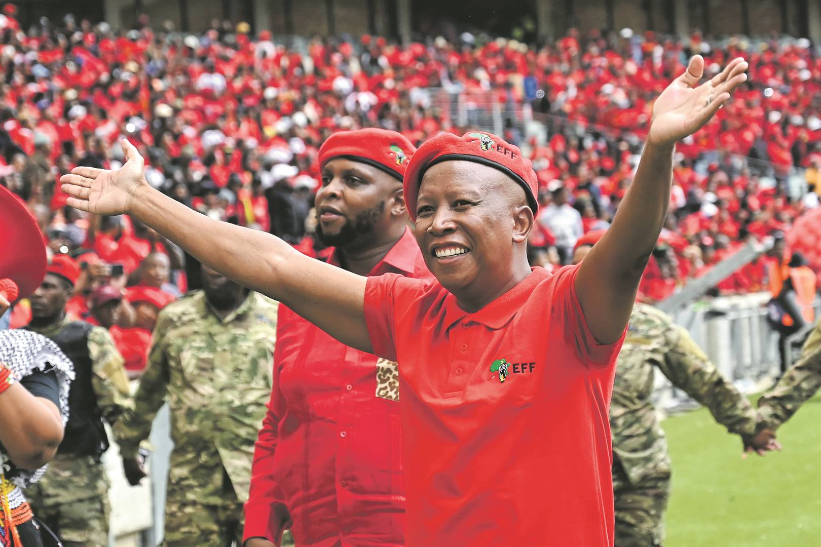 EFF president Julius Malema at the election manifesto launch at Moses Mabhida Stadium  early this year