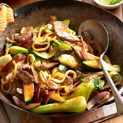 Cantonese beef and noodle stir-fry
