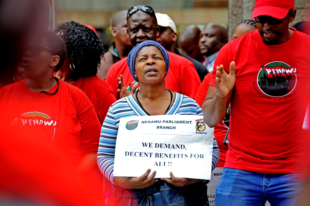  One of Nehawu’s numerous strikes at Parliament this year.  