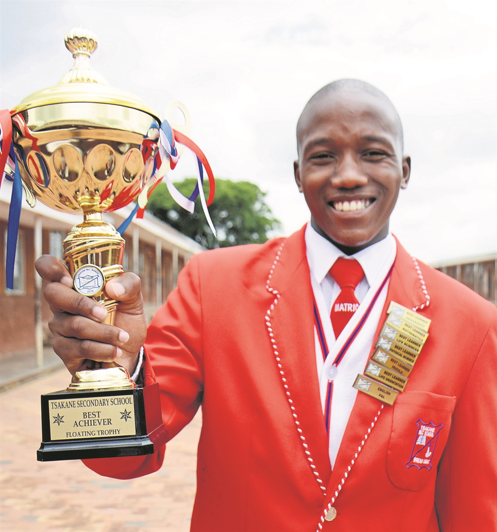 Thembinkosi Manyeruke from Tsakane Secondary School obtained six distinctions even though he was mourning the death of his older brother, Jabu Manyeruke.        Photo by               Christopher Moagi 