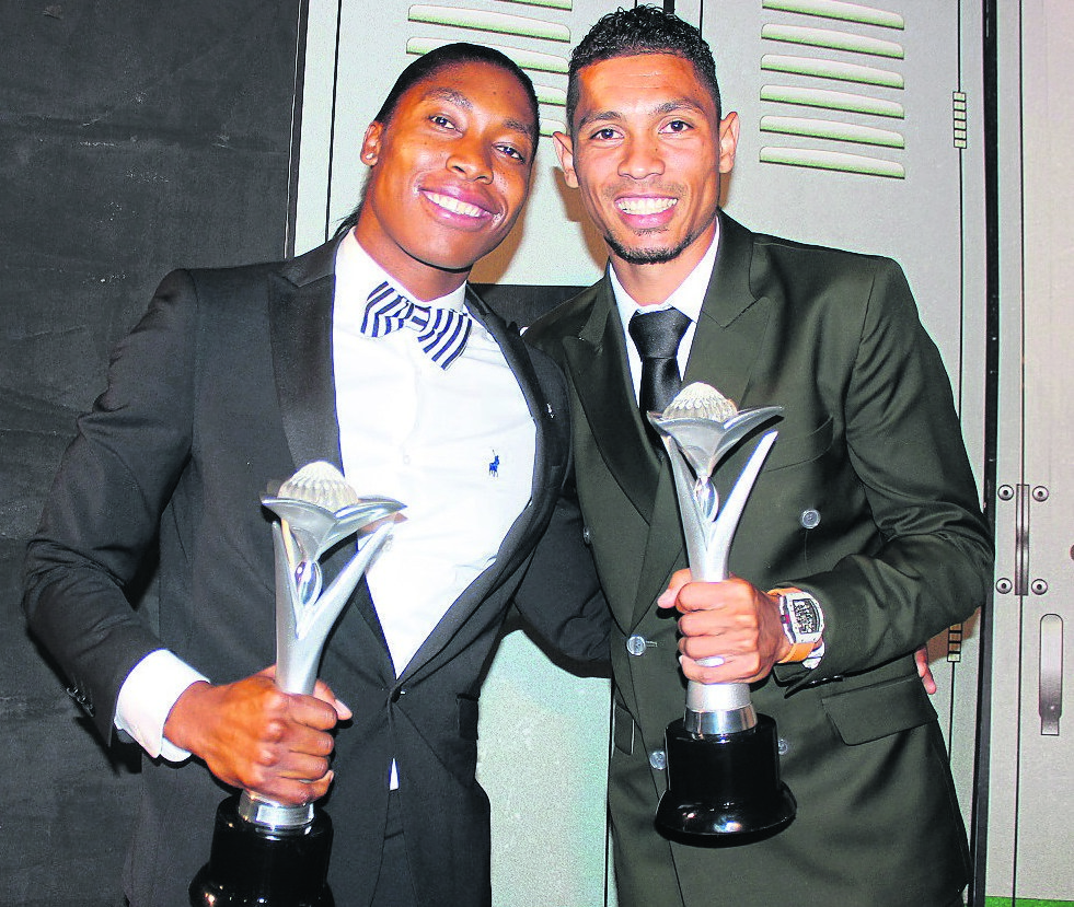 South Africa’s Sportswoman and Sportsman of the Year, Caster Semenya (left) and Wayde van Niekerk. Photo by Backpagepix 