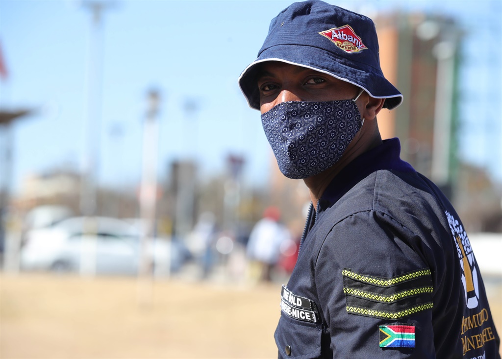 Phumudzo Manenzhe during the Food Parcel Handover To The PSL Security at Johannesburg on 27 June 2020 ©Samuel Shivambu/BackpagePix