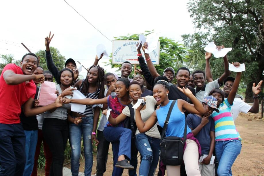 Hppy earners at Edison Nesengani Secondary School, which against all odds, achieved a 100% pass in protest-torn Vuwani. Photo by Armando Chikhudo