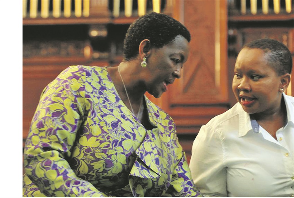 Minister Bathabile Dlamini (left) and her spokeswoman Lumka Oliphant.   Photo from     Oliphant’s Facebook page  