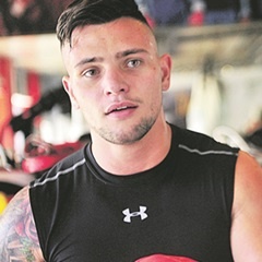 SA cruiserweight boxer Kevin Lerena during his training session at the Smith’s Boxing Gym in Fourways ahead of his upcoming fight. (Leon Sadiki)