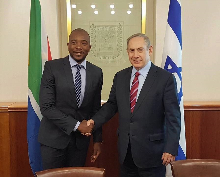  DA leader Mmusi Maimane met Israel’s prime minister Benjamin Netanyahu last week. Picture: Twitter/@ArthurLenk 