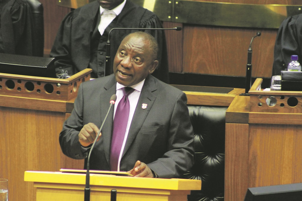 President Cyril Ramaphosa delivered his first State of the Nation address in parliament on Friday evening.           Photo by Jabu Kumalo