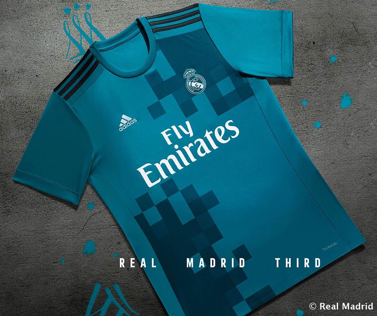 ADIDAS REAL MADRID 2018 3RD JERSEY teal blue - Soccer Plus