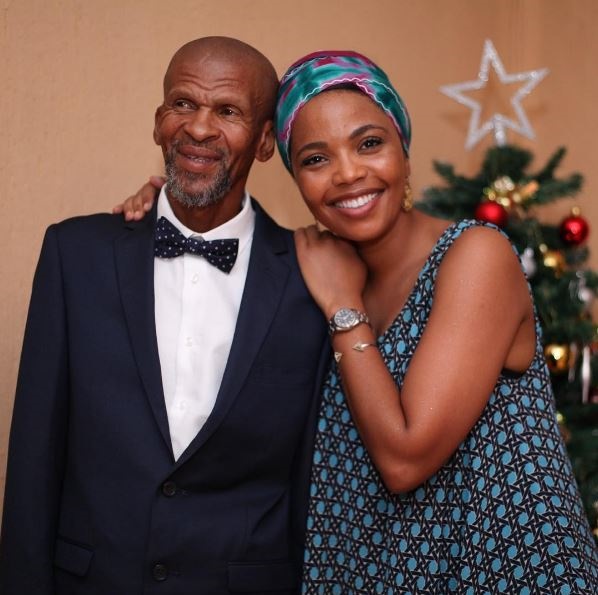 Actress Terry Pheto with her father