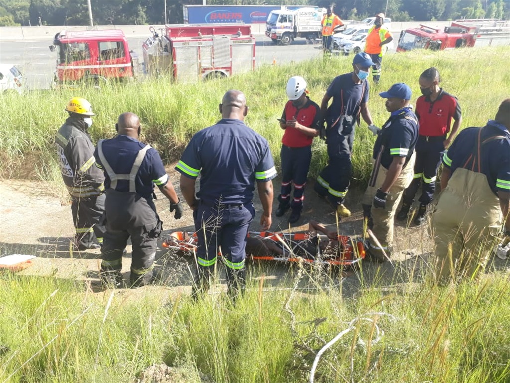 A Gauteng man has been rescued from a stormwater d