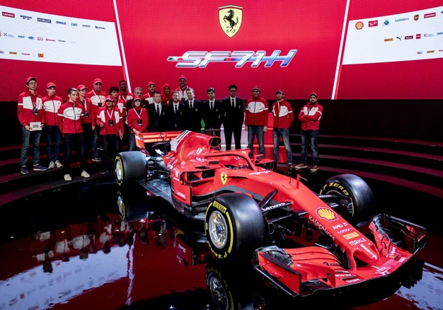 La nuova Ferrari SF71H che correrà nel campionato di Formula 1 2018. Foto: twitter.com/scuderiaferrari