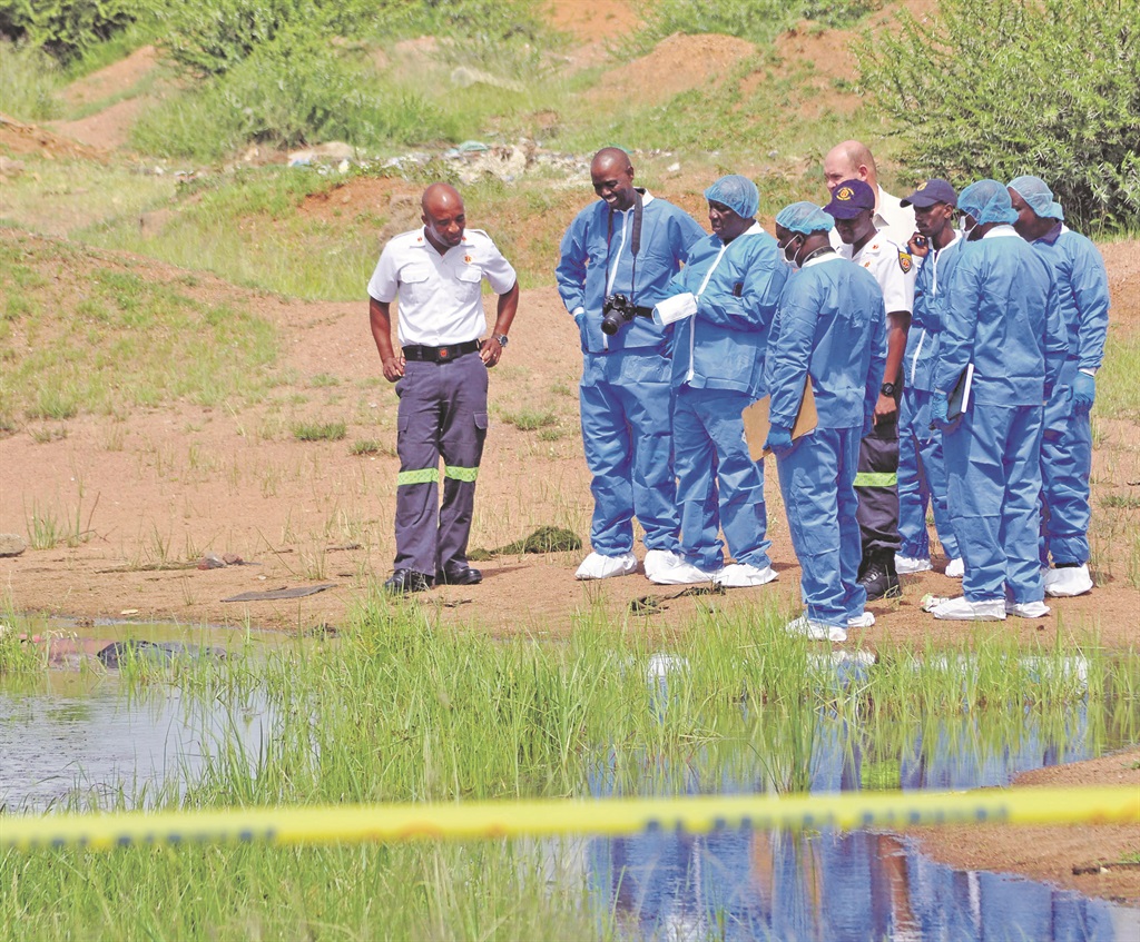 The stream where suspected thugs were dumped after being beaten to death. 