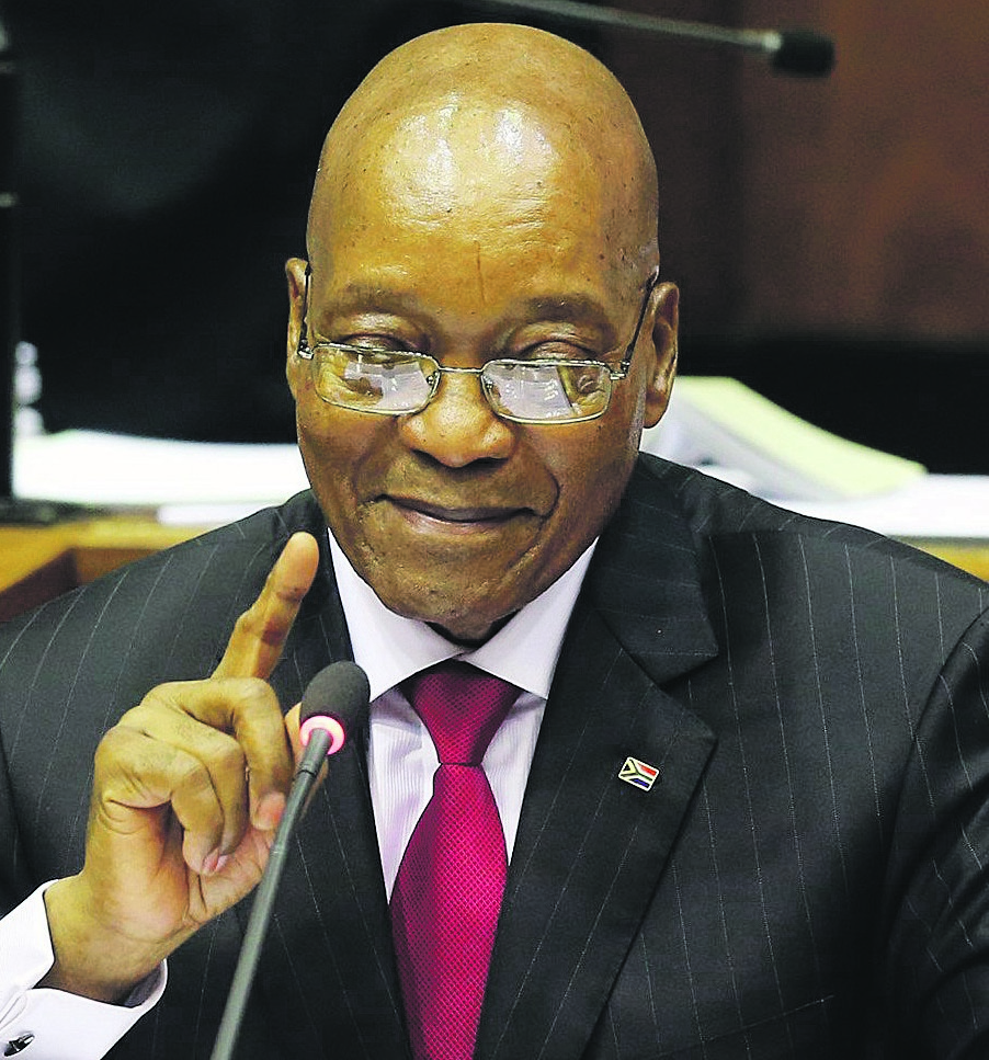 Laughing while Rome burns: President Jacob Zuma delivered his 10th state of the nation address in Parliament in Cape Town on Thursday. More than 400 soldiers had been deployed in and around the city centre. The build-up to his address was characterised by taunting and violence which, once quelled, was dismissed by a giggling Zuma. Picture: epa 