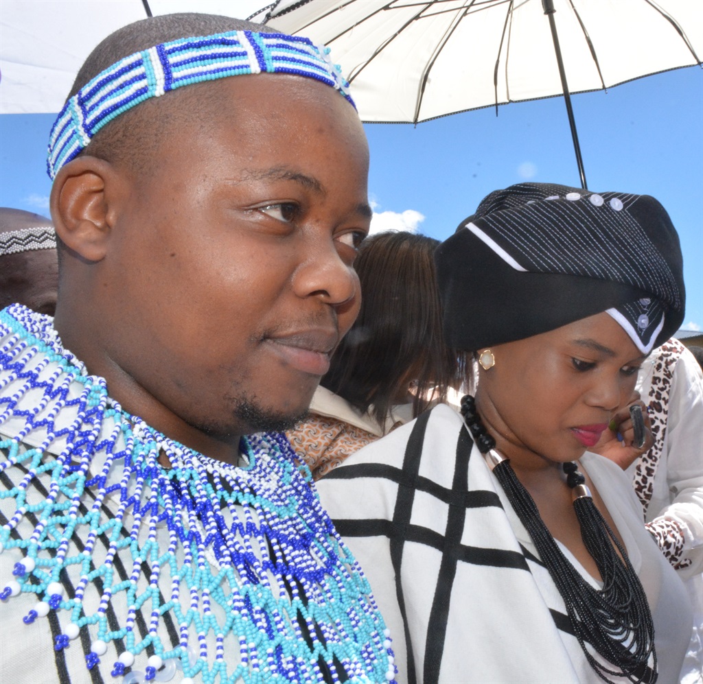 Acting AbaThembu King Azenathi Zanelizwe Dalindyebo with his new wife Ongezwa Zwedala.Picture: Yanga Soji