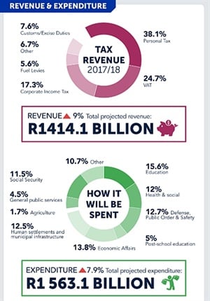 Have a look at Finance Minister Pravin Gordhan's budget speech in one infographic.