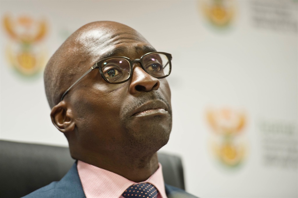 Malusi Gigaba lays out his.Picture: Craig Nieuwenhuizen 